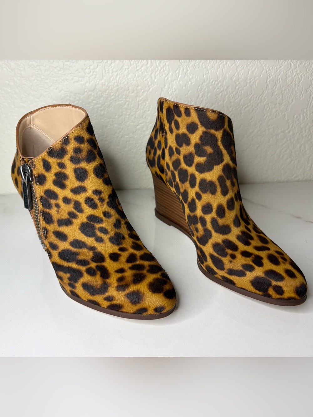 1.STATE Leopard Calf Hair Ankle Booties – Women’s 6.5